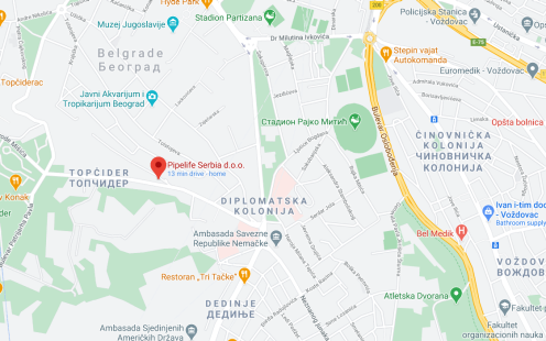 Lokacijska mapa - Pipelife Serbia