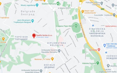 Lokacijska mapa - Pipelife Serbia