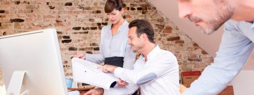 Architects working in their office