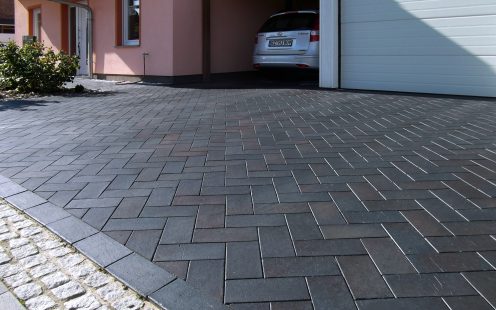 paver, penter, paving stone, garage, car, house, frontyard